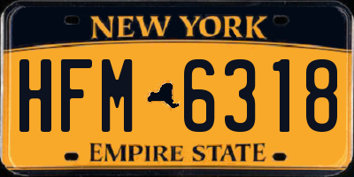 NY license plate HFM6318