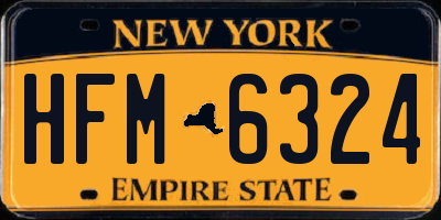 NY license plate HFM6324