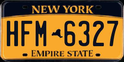 NY license plate HFM6327