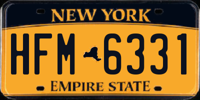 NY license plate HFM6331
