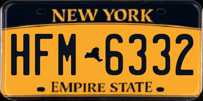 NY license plate HFM6332