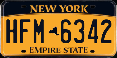 NY license plate HFM6342