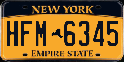 NY license plate HFM6345