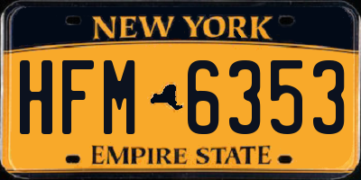 NY license plate HFM6353