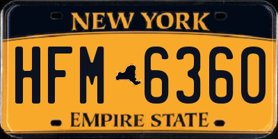 NY license plate HFM6360