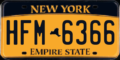NY license plate HFM6366