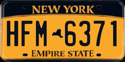 NY license plate HFM6371