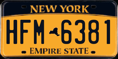 NY license plate HFM6381