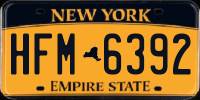 NY license plate HFM6392