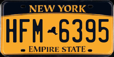 NY license plate HFM6395