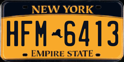 NY license plate HFM6413