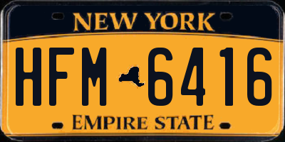 NY license plate HFM6416