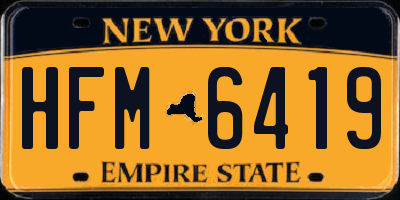 NY license plate HFM6419