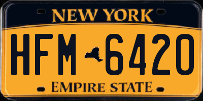 NY license plate HFM6420