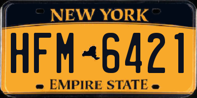 NY license plate HFM6421