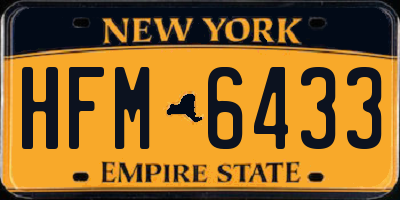 NY license plate HFM6433