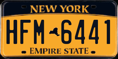NY license plate HFM6441