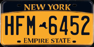 NY license plate HFM6452