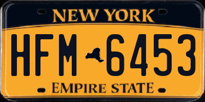 NY license plate HFM6453