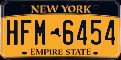 NY license plate HFM6454