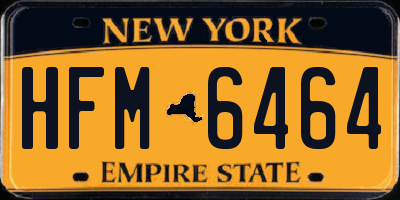 NY license plate HFM6464