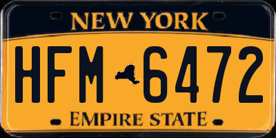 NY license plate HFM6472