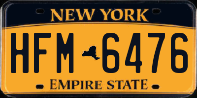 NY license plate HFM6476