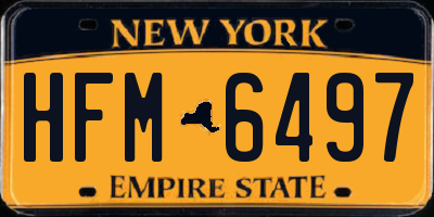NY license plate HFM6497