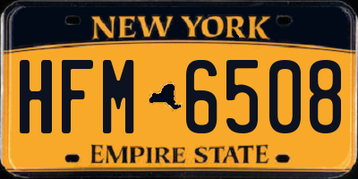 NY license plate HFM6508