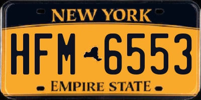 NY license plate HFM6553