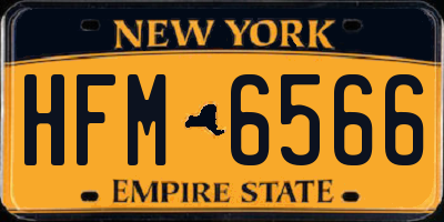 NY license plate HFM6566