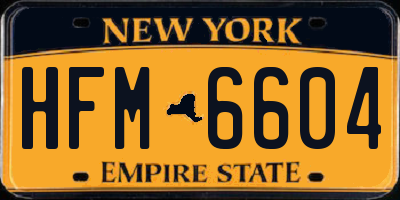 NY license plate HFM6604