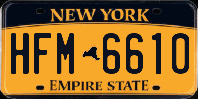 NY license plate HFM6610