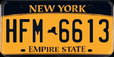 NY license plate HFM6613