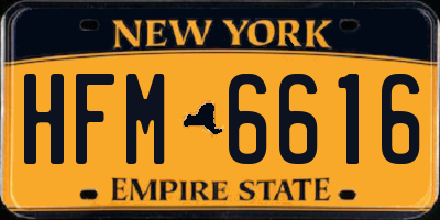 NY license plate HFM6616