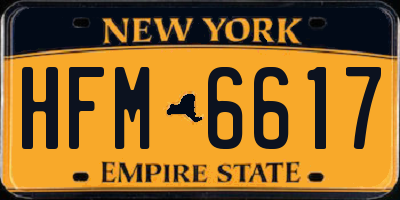 NY license plate HFM6617