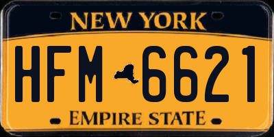 NY license plate HFM6621