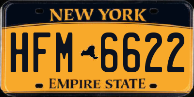 NY license plate HFM6622