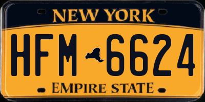 NY license plate HFM6624