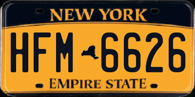 NY license plate HFM6626