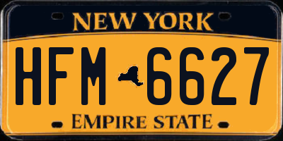 NY license plate HFM6627
