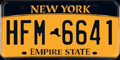 NY license plate HFM6641