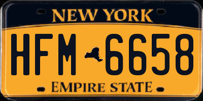 NY license plate HFM6658