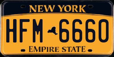 NY license plate HFM6660