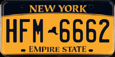 NY license plate HFM6662