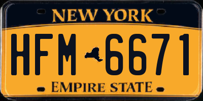 NY license plate HFM6671