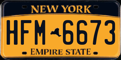 NY license plate HFM6673
