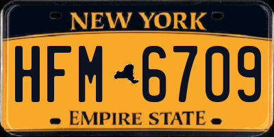 NY license plate HFM6709