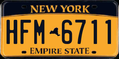 NY license plate HFM6711