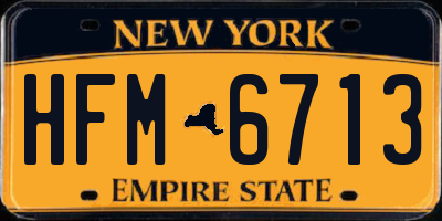 NY license plate HFM6713